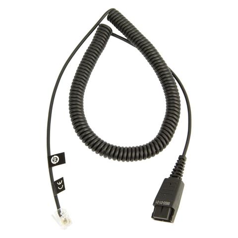 Jabra QD to RJ Coiled Bottom Cord - 2m