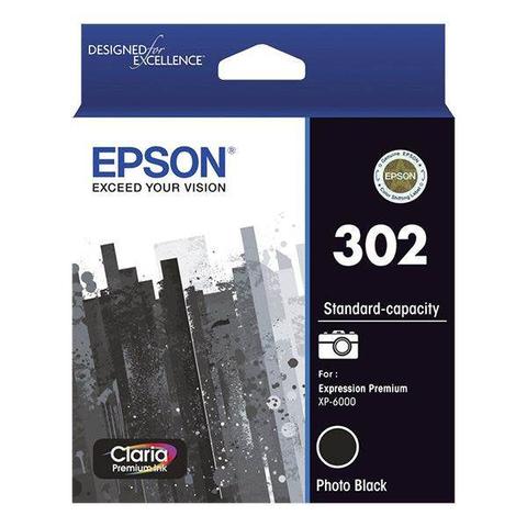 Epson 302 Standard Capacity Claria Premium Photo Black Ink Cartridge