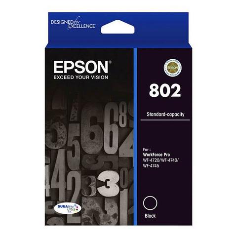 Epson 802 Standard Capacity DURABrite Ultra Black Ink Cartridge