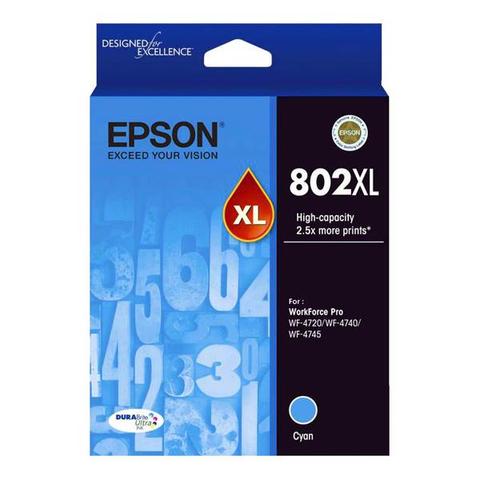Epson 802XL High Capacity DURABrite Ultra Cyan Ink Cartridge