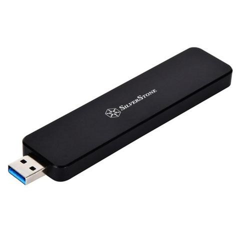 SilverStone MS09 M.2 SATA External SSD Enclosure with USB 3.1 Gen 2 - Black