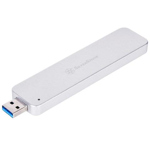 SilverStone MS09 M.2 SATA External SSD Enclosure with USB 3.1 Gen 2 - Silver