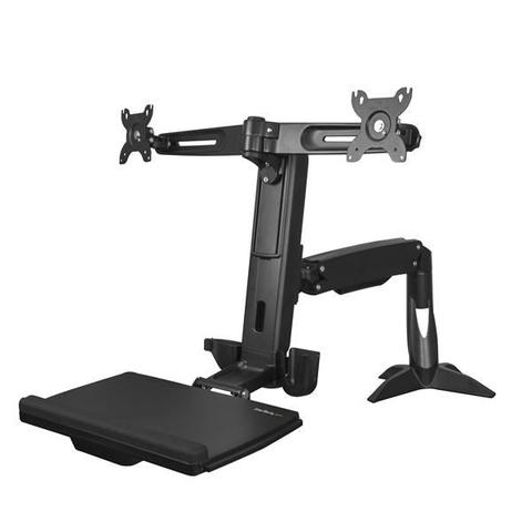 StarTech Sit Stand Dual Monitor Arm - Adjustable Desk Mount Workstation