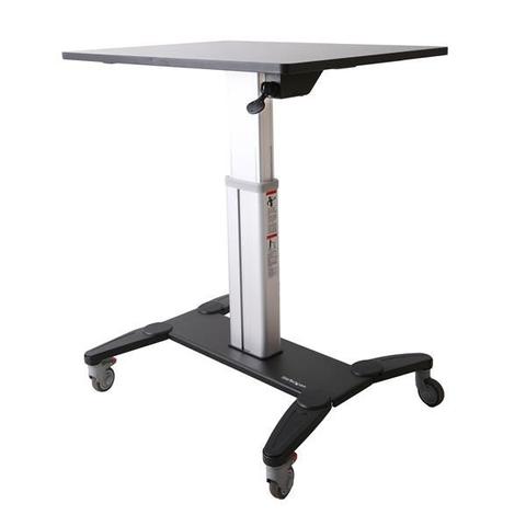 StarTech Mobile Standing Desk - Height Adjustable Sit Stand Laptop Cart