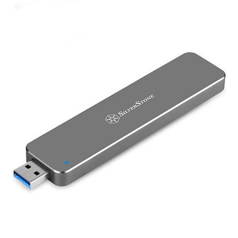SilverStone MS09 M.2 SATA External SSD Enclosure with USB 3.1 - Charcoal