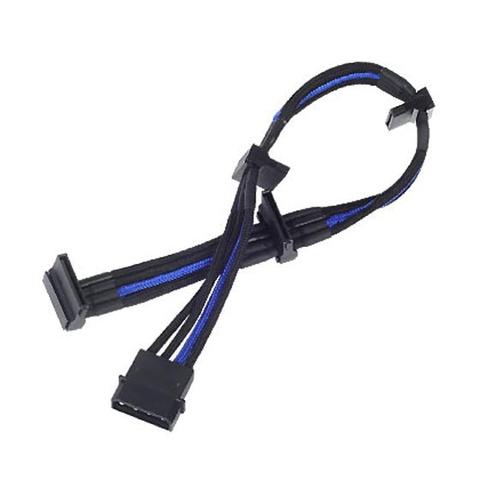 SilverStone PP07-BTSBA 30cm 4pin to 4 SATA Cable - Black/Blue