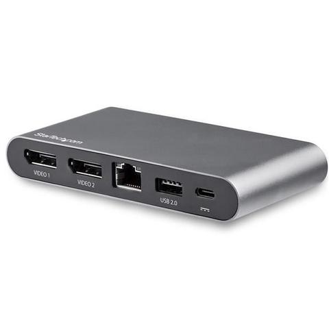StarTech Mini USB C Dock - 4K Dual Monitor DP Multiport Adapter - PD
