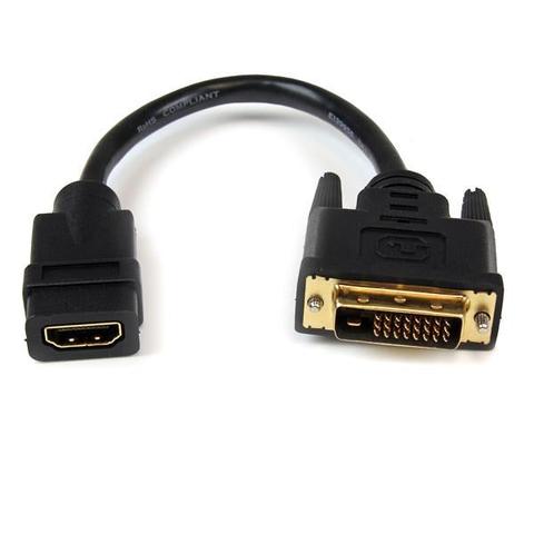 StarTech 8" HDMI Female to DVI Male Video Cable Adapter - HDMI to DVI-D