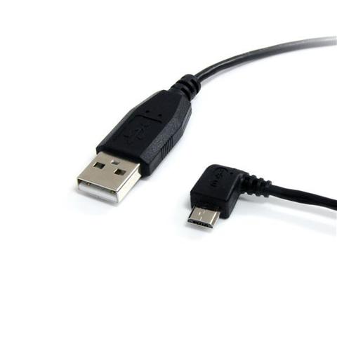 StarTech 1 ft Micro USB Cable - A to Left Angle Micro B