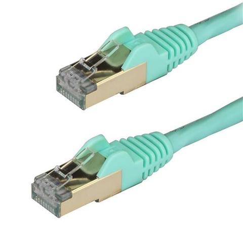 StarTech 2 m CAT6a Ethernet Cable - 10GbE STP Snagless 100W PoE Aqua