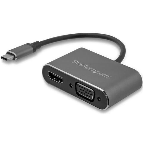 StarTech USB C to VGA and HDMI Adapter - Aluminum - USB-C Multiport