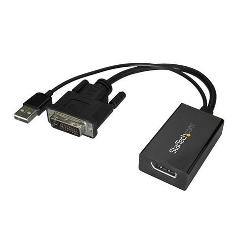 StarTech DVI to DisplayPort Adapter - USB Power - DVI-D to DP Converter