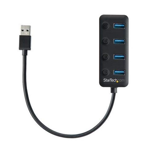 StarTech 4 Port USB 3.0 Hub 5Gbps - 4x USB-A - On/Off Port Switches