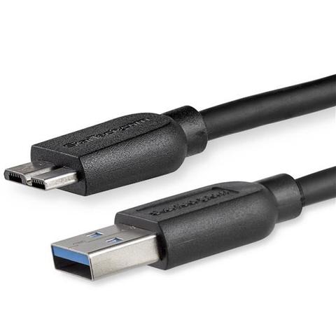 StarTech 2m / 6ft Slim SuperSpeed USB 3.0 A to Micro B Cable - M/M