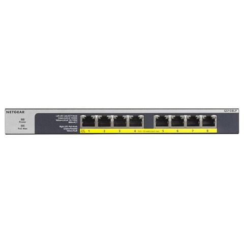 Netgear GS108LP 8-Port PoE/PoE+ Gigabit Ethernet Unmanaged Switch