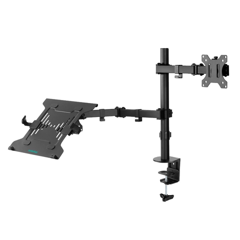 Mbeat activiva Dual-Screen Articulating Monitor Arm with Interchangeable Laptop Holder