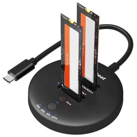 Mbeat H3 USB 3.2 Gen2x2 20Gbps Dual M.2 NVMe SSD Dock with Clone Duplicator (Black)