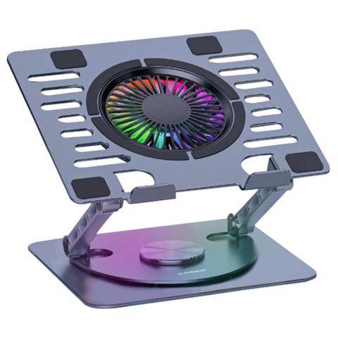 Mbeat S8 Rotating Laptop Stand with RGB Cooling Fan and USB Ports