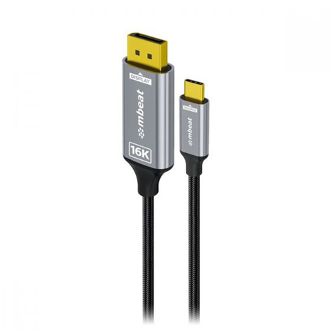 Mbeat Tough Link 1.8m 16K USB-C to DisplayPort Cable (Space Grey)