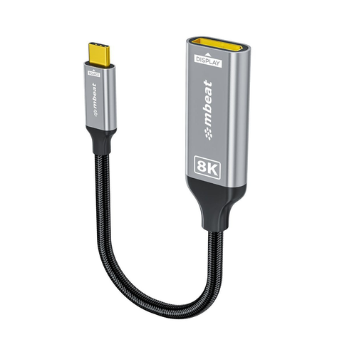 Mbeat Tough Link 8K 8K USB-C to DisplayPort Adapter (Space Grey)
