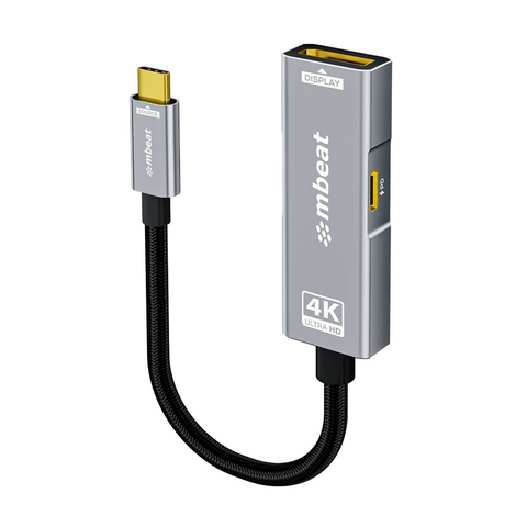 Mbeat Tough Link USB USB-C to DisplayPort Adapter with 100W PD (Space Grey)