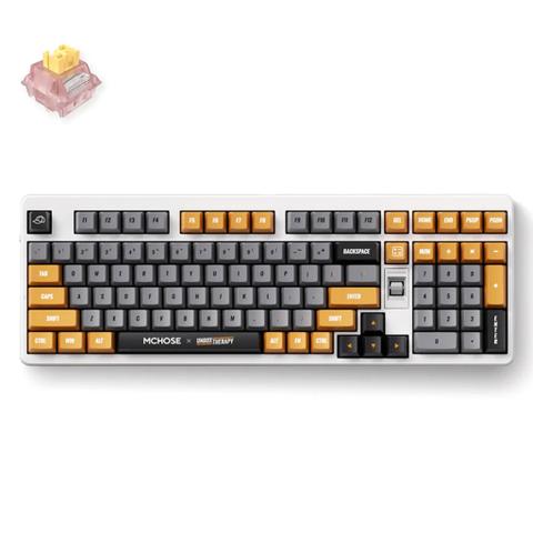 MCHOSE x Unbox Therapy UT98 Mechanical Wireless Silent Keyboard - Retro Therapy - Silent Peach V3 Switch