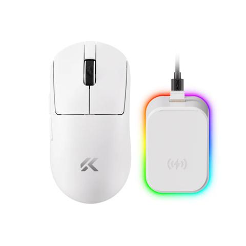 MCHOSE A7 V2 Ultra+ Lightweight 8K Wireless Gaming Mouse w/ Magnetic Charging Dock - White