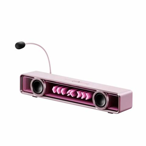 MCHOSE K20 Pro Wireless Gaming RGB Desktop Soundbar with Microphone (Pink)