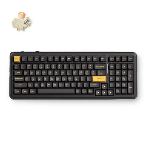 MCHOSE K99 V3 Hot-Swap RGB Wireless Mechanical Keyboard - Black Gold - Icy Creamsicle Switch