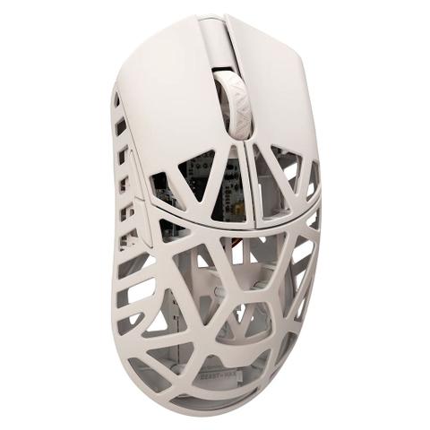 WLmouse Beast X Max Magnesium Side Slits Wireless Optical Gaming Mouse - Milky White