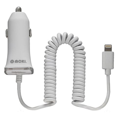 Moki Fixed Lightning Cable Car Charger 1.2m