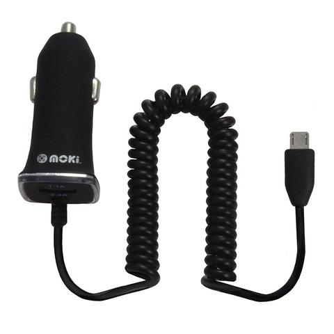Moki Fixed MicroUSB Cable Car Charger 1.2m