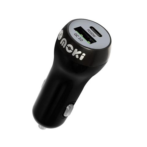 Moki 20W 2 Port USB Car Charger - Black