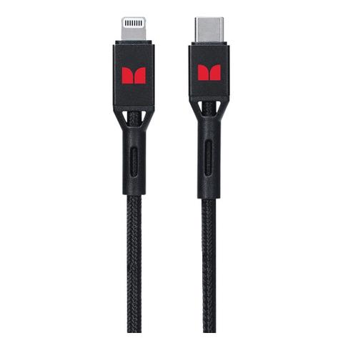 Monster 1.2m Lightning to USB-C Braided Cable - Black