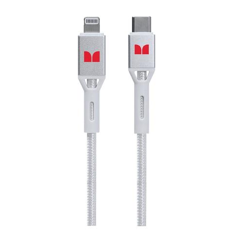 Monster 1.2m Lightning to USB-C Braided Cable - White