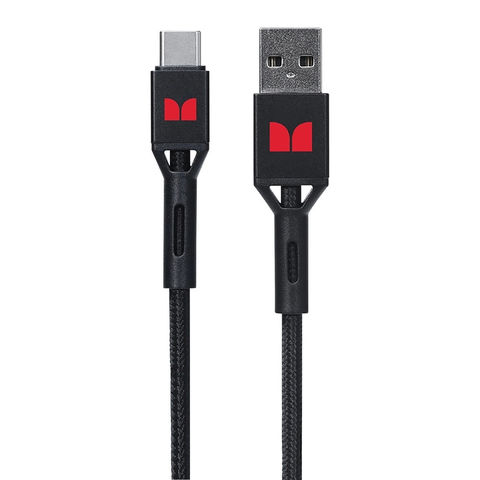 Monster 1.2m USB-C to USB-A Braided Cable - Black