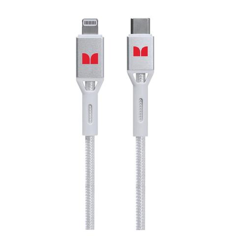 Monster 2m Lightning to USB-C Braided Cable - White