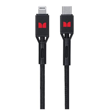 Monster 2m Lightning to USB-C Braided Cable - Black