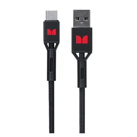 Monster 2m USB-C to USB-A Braided Cable - Black