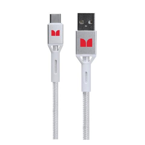 Monster 2m USB-C to USB-A Braided Cable - White