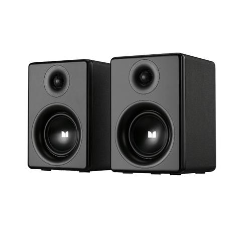 Monster 4" Compact Aluminum Powered Bookshelf Speakers - Black