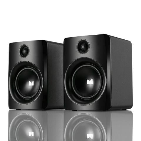 Monster 6.5" Large Aluminum Powered Bookshelf Speakers - Black