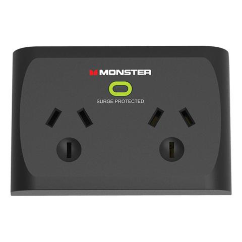 Monster Dual Socket Surge Protector - Black