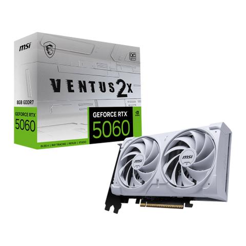 MSI GeForce RTX 5060 VENTUS 2X OC 8GB Video Card - White