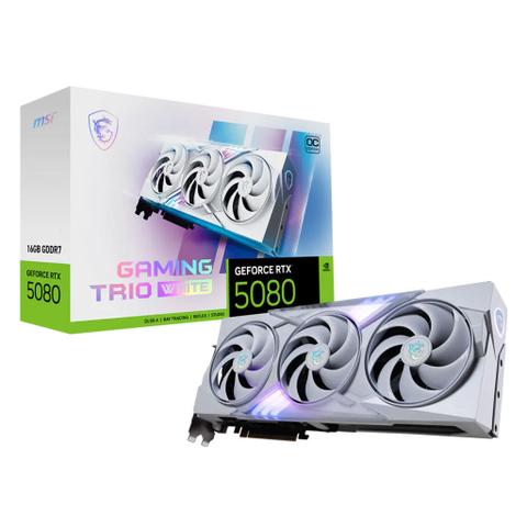 MSI GeForce RTX 5080 GAMING TRIO OC 16GB Video Card - White