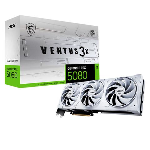 MSI GeForce RTX 5080 VENTUS 3X OC 16GB Video Card - White