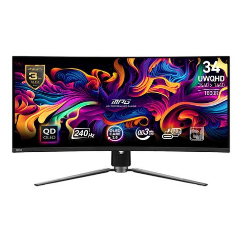 MSI MPG 341CQPX QD-OLED 34'' 240Hz UWQHD Curved QD-OLED Gaming Monitor