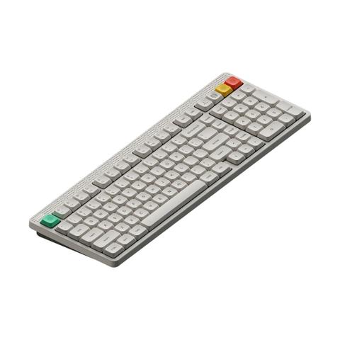 NuPhy Node100 Low-Profile Wireless Mechanical Keyboard - Lunar White - Blush Nano Switch