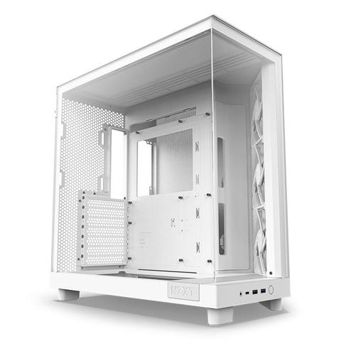 NZXT H6 Flow Compact Dual-chamber Mid Tower ATX Case - White