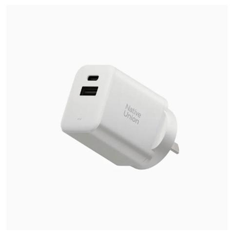 Native Union 45W Fast GaN USB-C + USB-A Charger - White